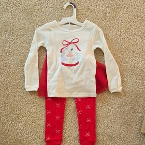 Carter's White and Red Ballerina Pajama Set